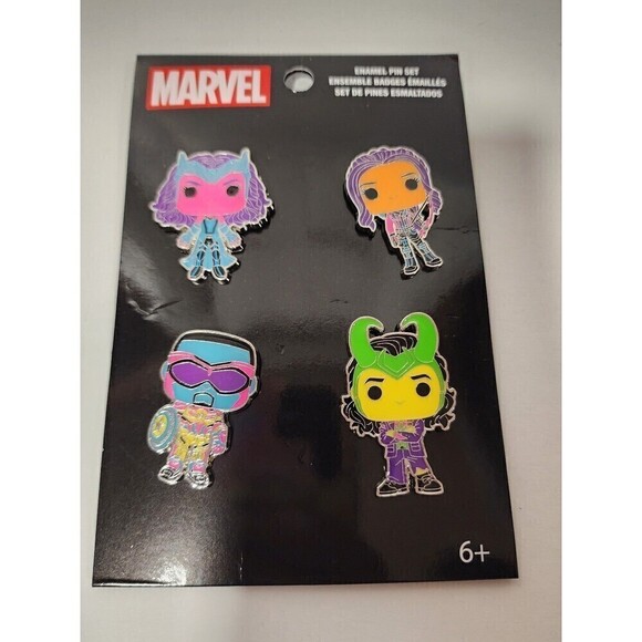 Funko Pop Marvel 4-Piece Collector's Pin Set - Picture 2 of 3